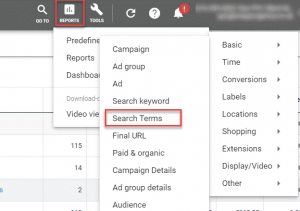 Google Ads Search Terms Report